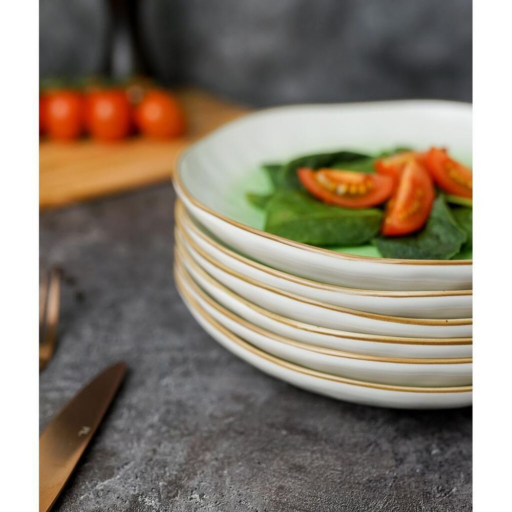 Салатник 450 мл d 21,5 см h3,8 см зеленый фарфор "The   Eco" P.L. Proff Cuisine [6]