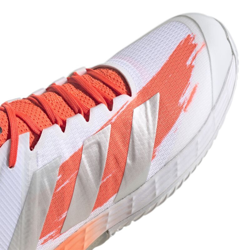 Мужские кроссовки теннисные Adidas Adizero Ubersonic 4 M - white/silver metallic/solar red