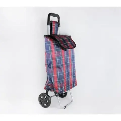 Сумка-тележка хозяйственная 54х20см синяя клетка