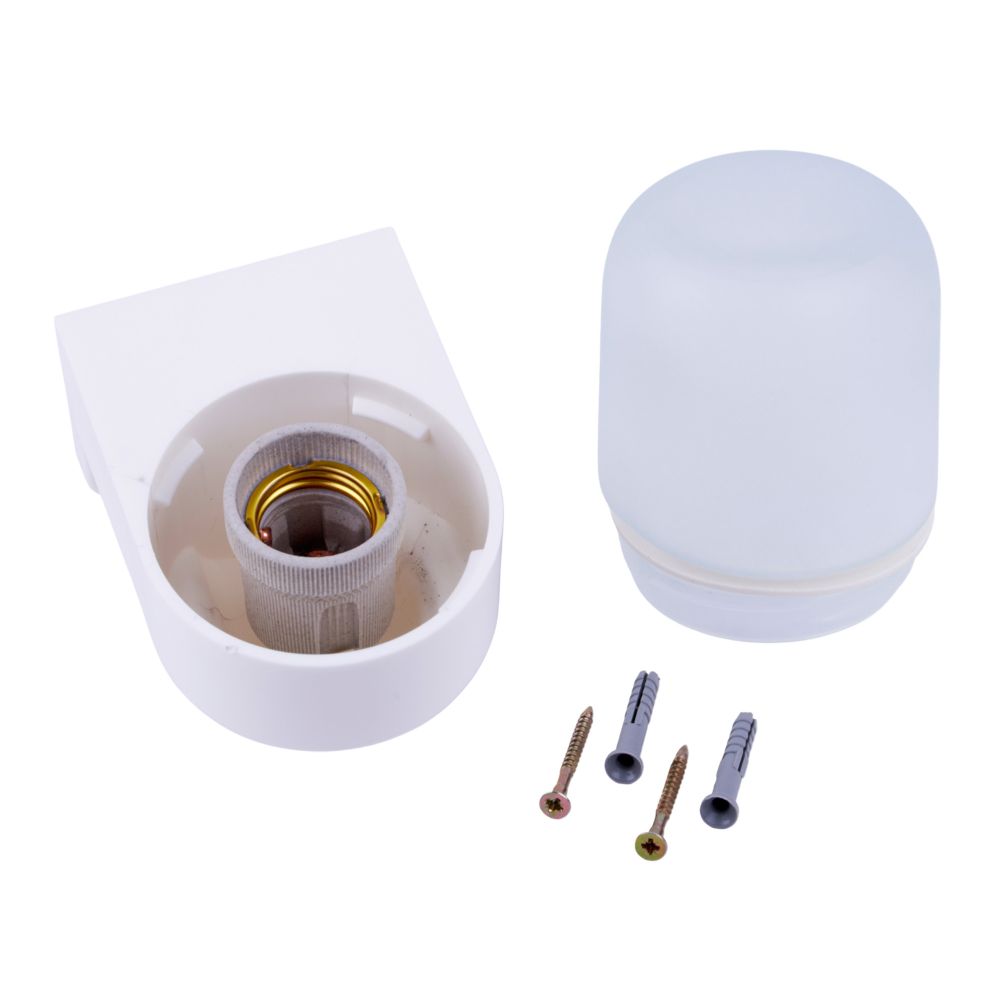 UWL-K03R 60W-E27 IP65 WHITE Светильник влагозащищенный под лампу Е27. угловой. для бань и саун. до +125С. Цвет корпуса белый. ТМ Uniel