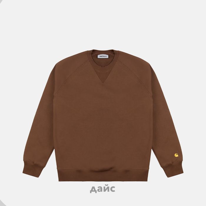 Толстовка мужская Carhartt WIP Chase Sweatshirt артикул:I033660_chocolate - купить в магазине Дайс