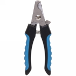 Когтерез для животных «ЗООУЛЬТРА», пружинный механизм, ручки прорезиненные - волна, цвет чёрный / голубой, 16см