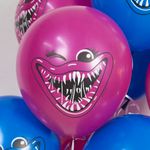 Шар (12''/30 см) Зубастики, Синий/Фуше, пастель, 2 ст, 25 шт.