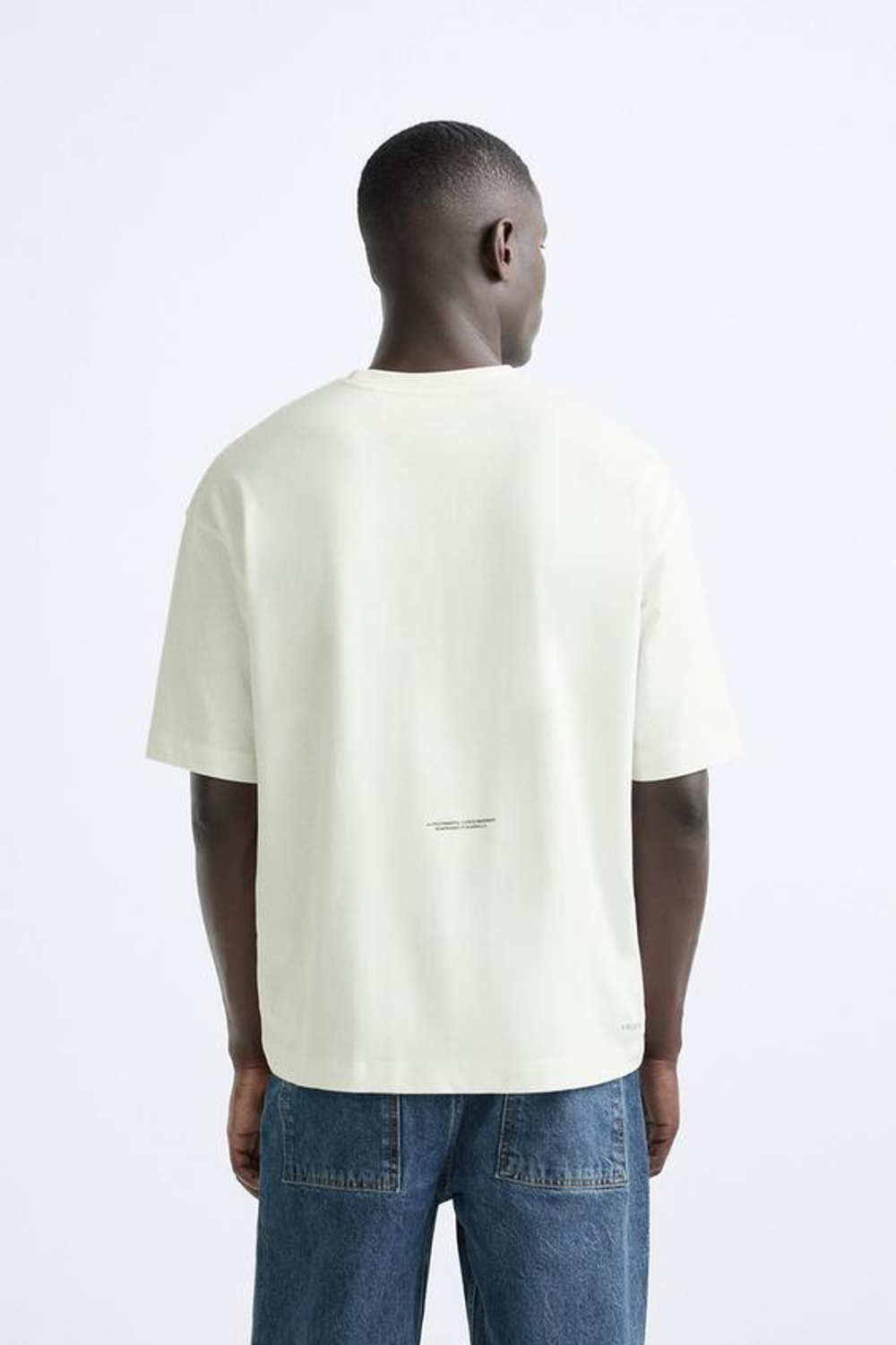 ZARA ФУТБОЛКА С ФОТОПРИНТОМ @ VALERIA VASI, ЖЕЛТОВАТО-БЕЛЫЙ