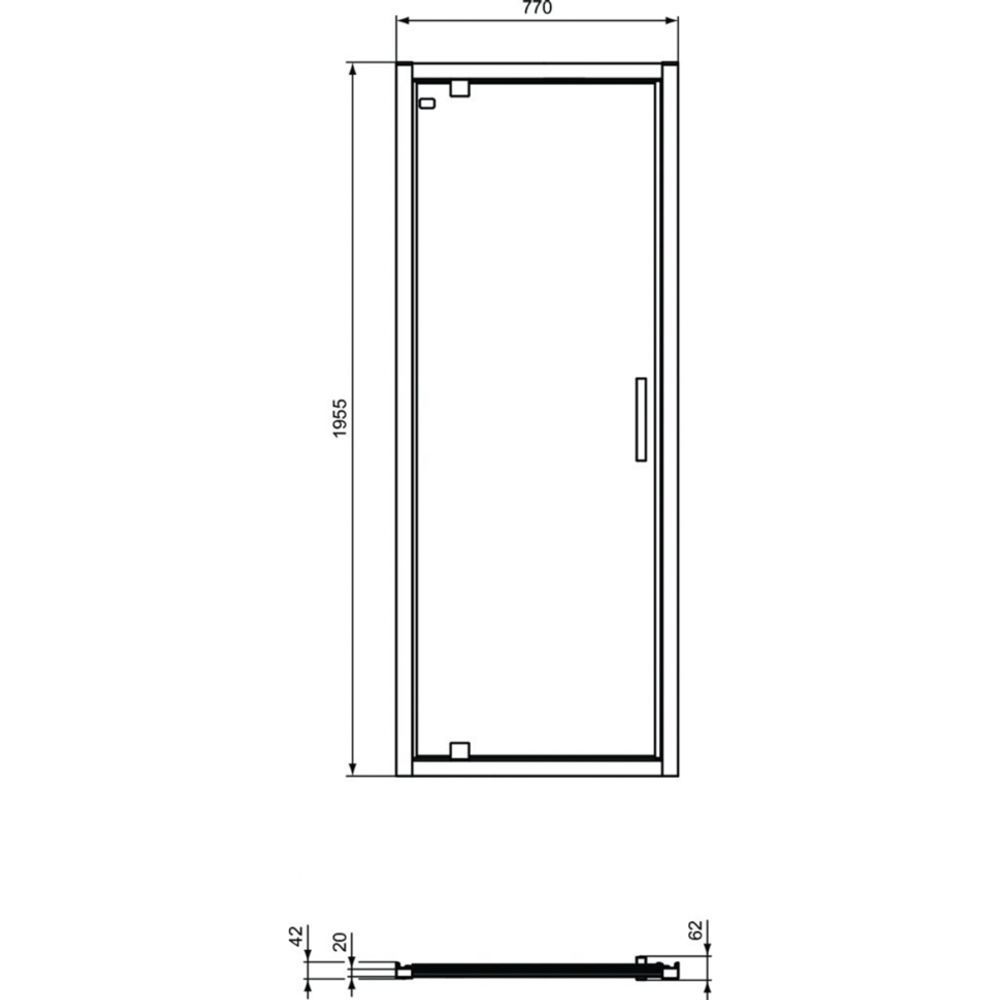 Распашная дверь в нишу 80 см Ideal Standard CONNECT 2 PV Pivot K9268V3