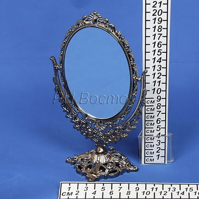 Зеркало настольное в пластиковой оправе «Версаль - Овал», цвет золото, двухстороннее, 20см