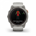 Умные часы Garmin Fenix 7X Pro Sapphire Solar Edition Титановый корпус с дымчато-серым оранжевым ремешком