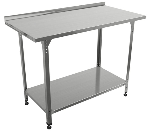 Стол производственный "Профи" СППП , сплошная полка, 1200х500х860 мм, с бортом