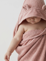 Детское полотенце с капюшоном пудровый