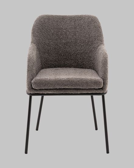Стул с подлокотниками Кози new ткань букле тёмно-серый