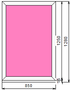 Пластиковое окно 1250 х 850 ТермА Эко с глухой створкой