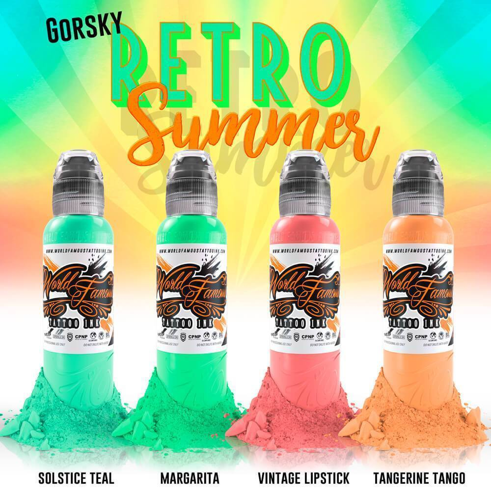 4 Color Retro Summer Gorsky Set World Famous Tattoo Ink