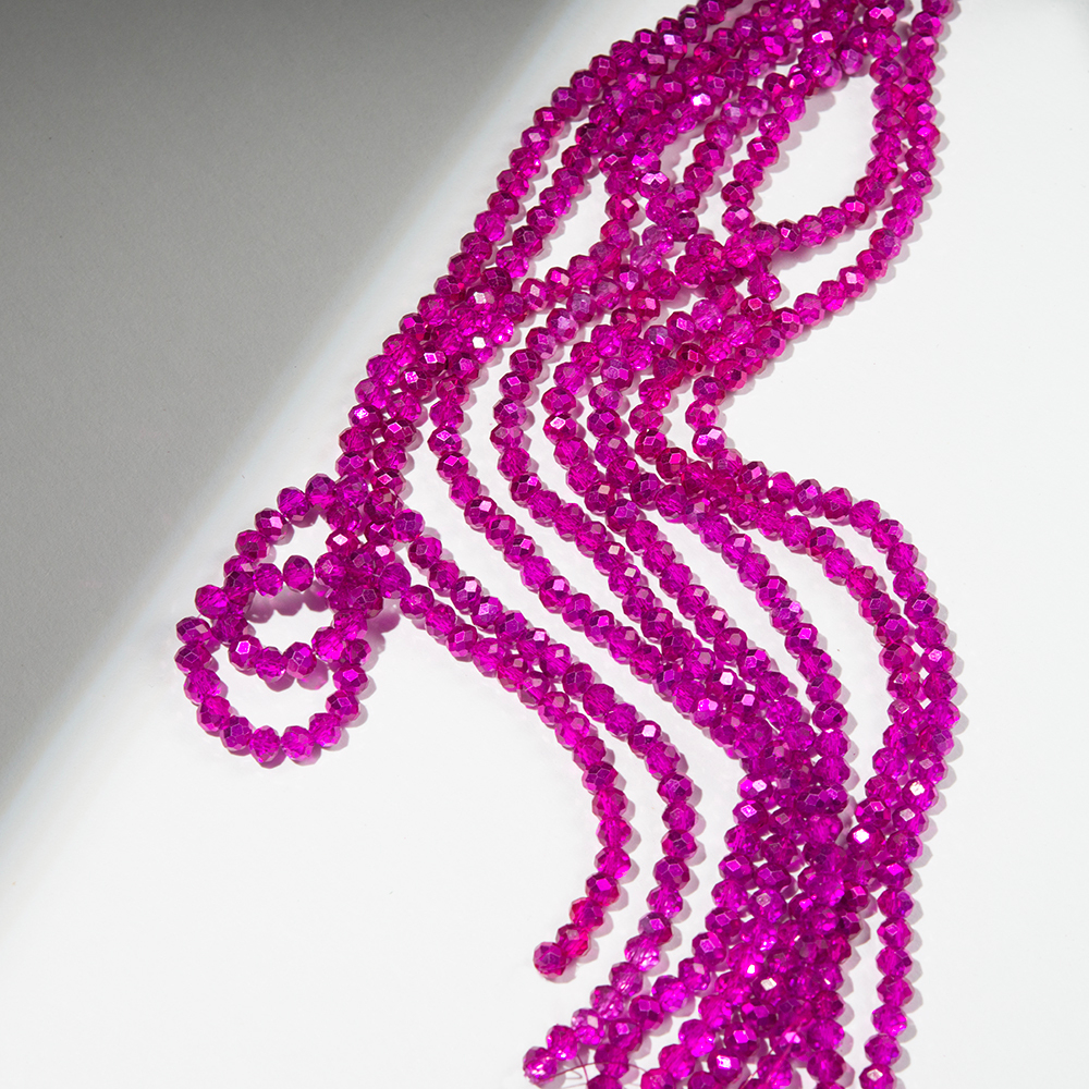 Хрустальные бусины "Марказит", оттенок "Metalic Fuchsia", 6*5мм, рондель