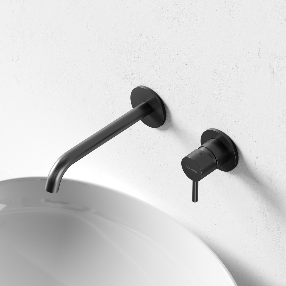 Смеситель для раковины Sancos Etna с внутренней частью, черный матовый, арт. SC9004MB