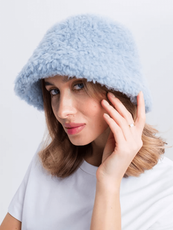 Панама теплая из шерсти мериноса, светло-голубая, SilverFox