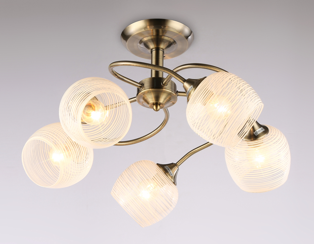 Подвесная люстра TR3199/5 SB/CL/FR бронза/прозрачный/белый матовый E27/5 max 40W D600*485