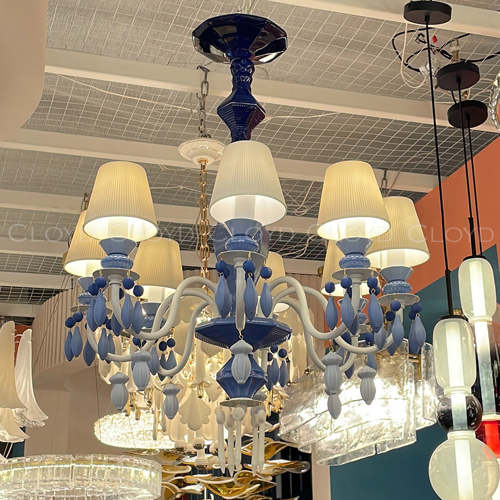 Люстра Cloyd LOTTIE-D C8 / Ø68 см- голубая керамика (арт.11455)