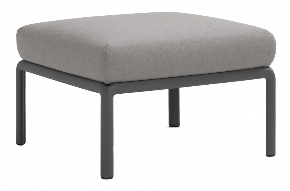 Пуф пластиковый с подушкой Nardi Komodo Pouf, антрацит, серый