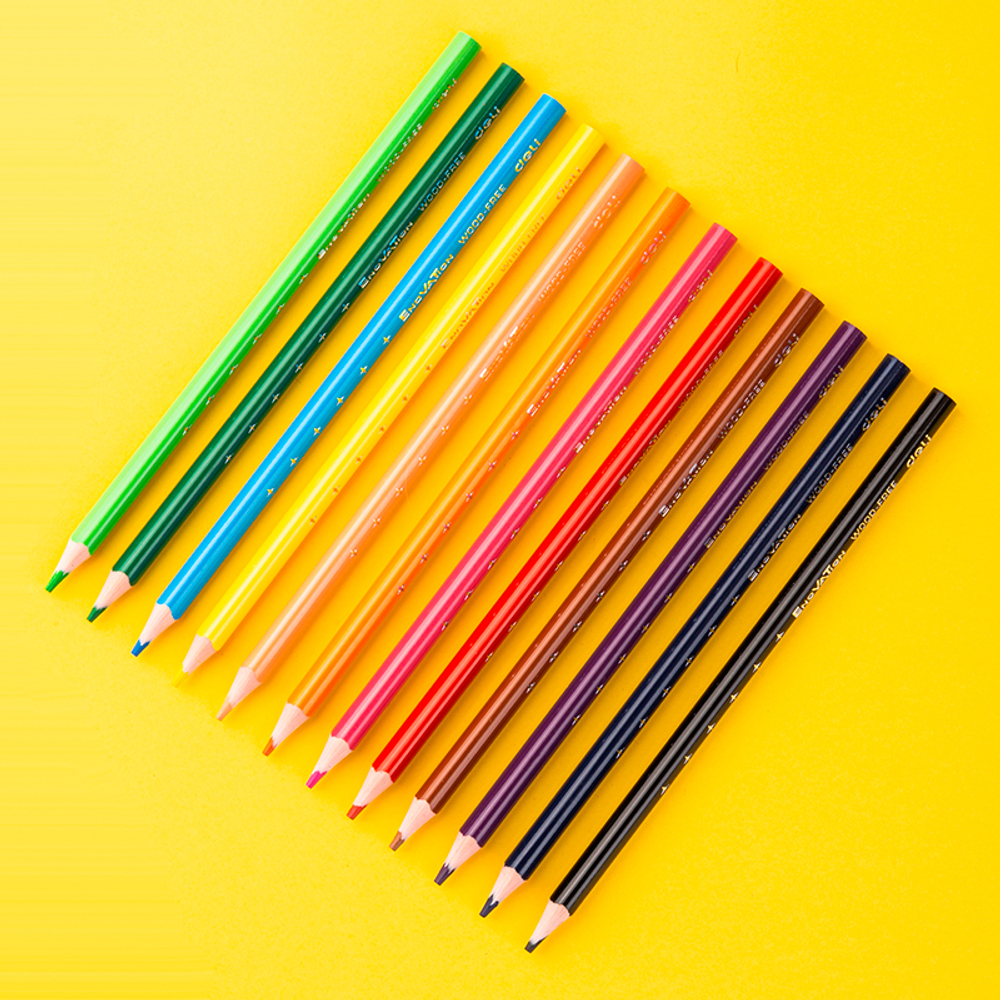 Карандаши цветные Deli "Enovation", 12 цветов, PS, картон