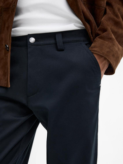 Massimo Dutti Зауженные джинсовые брюки из смесового хлопка, темно-синий