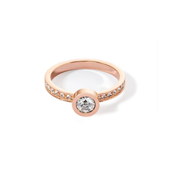 Кольцо Coeur de Lion Crystal-Rose gold 18 мм 0228/40-1822 56