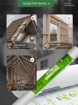 ONDUTISS BASIC A (50м2) / ОНДУТИС БЕЙСИК А плёнка строительная ветрозащитная