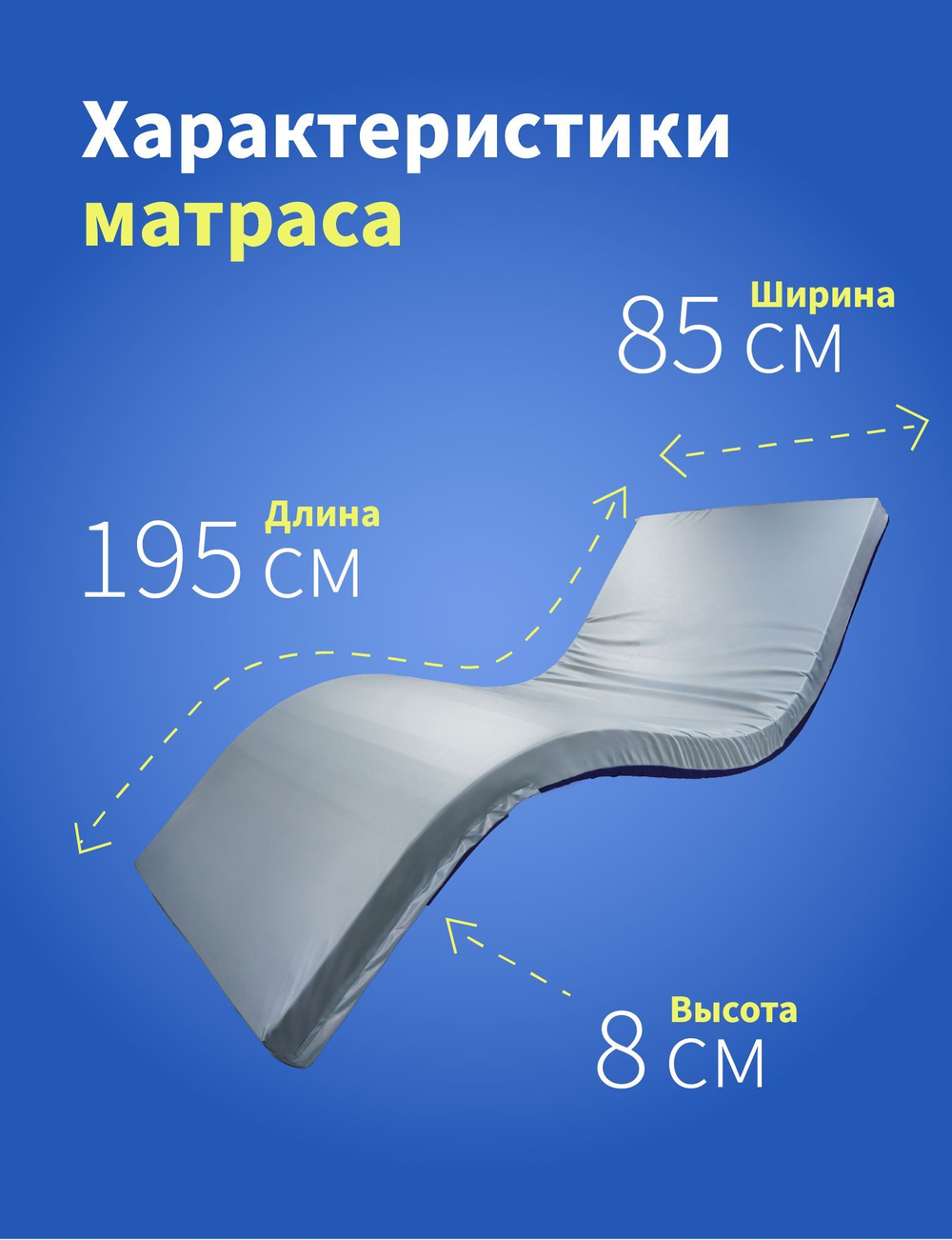 Матрас противопролежневый полиуретановый для лежачих больных 195*85 *8 см