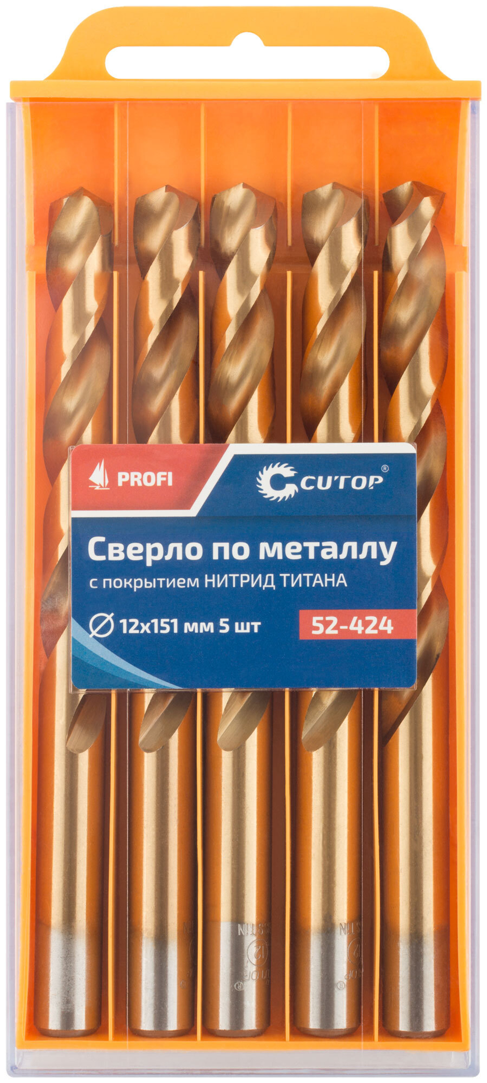 Сверло по металлу Cutop Profi с титановым покрытием, 12х151 мм (5 шт) 52-424