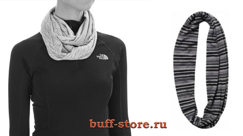 Шарф-снуд-хомут жаккардовый Buff Black Фото 1