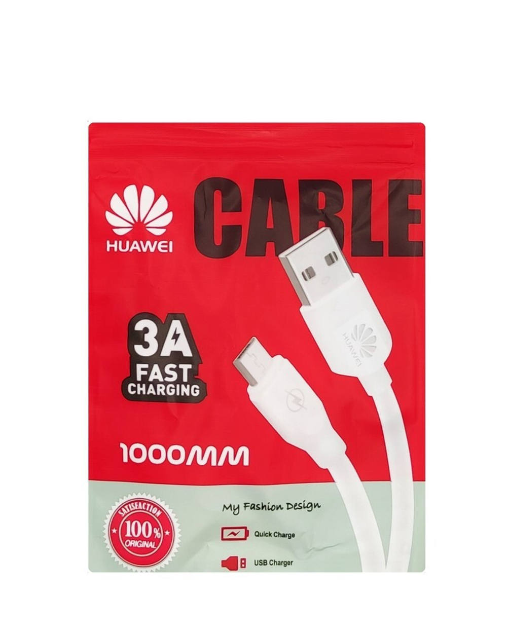 Кабель USB - Micro Huawei 3A (белый) 1м