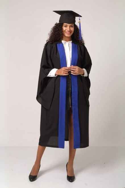 Комплект выпускника “Оксфорд” – мантия с ярко-синей полосой