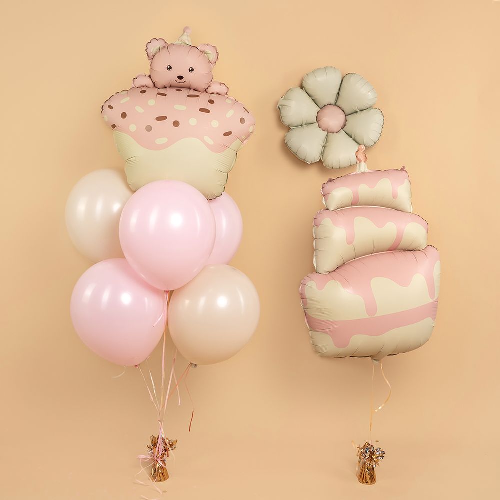 Шар (37''/94 см) Фигура, Торт, Розовый, Сатин, 1 шт.