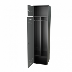 Шкаф для раздевалок GT205SHP.YELL (500мм х 500мм х 1936мм) ЖЕЛТЫЙ . Секция для обуви, двойная секция для курток с перекладиной под вешалки, верхняя антресоль с отдельным замком для головных уборов и сумок (4) (2)