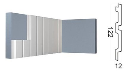 Стеновая панель Контур под покраску, 122x12 мм