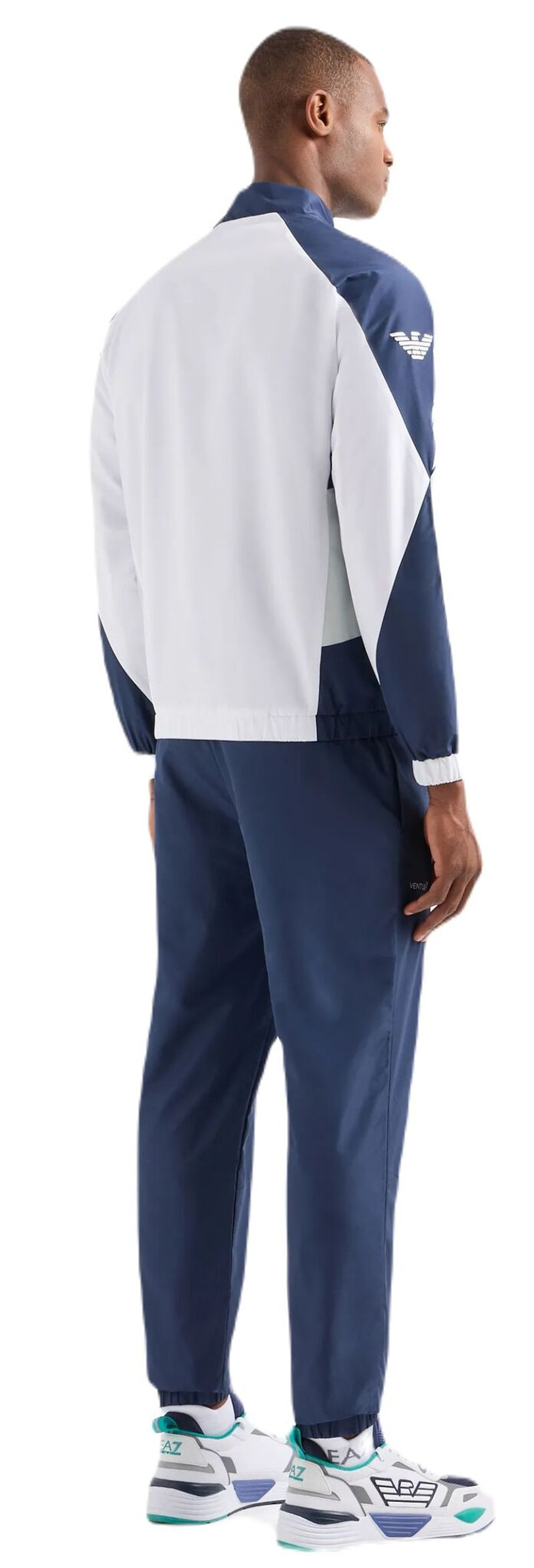 Мужской теннисный костюм EA7 Man Woven Tracksuit - white/navy blue