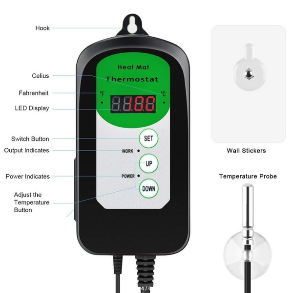 Термостат цифровой 1000W-NTC-W1.8
