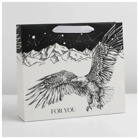 Пакет подарочный ламинированный горизонтальный, упаковка, «Орёл», M 25.5 х 30 х 9 см