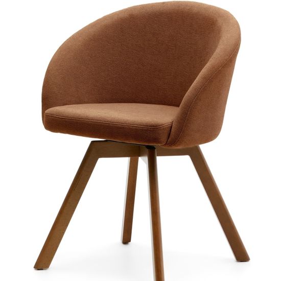 Marvin Поворотный стул из коричневой синели с ножками из ясеня Испания La Forma