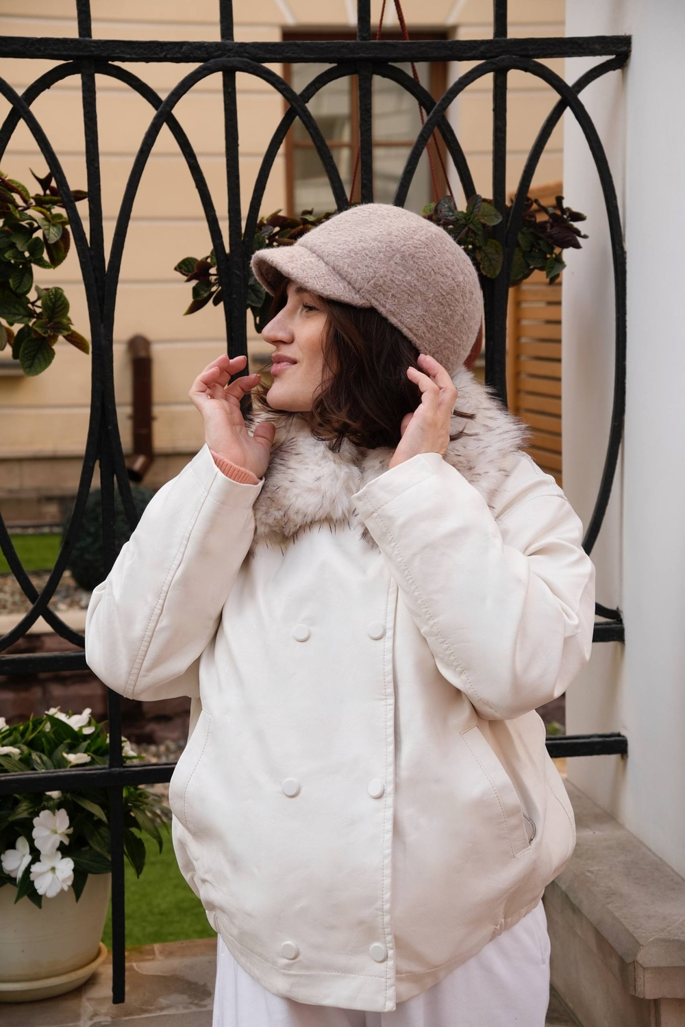 Кепи «кудряшка» мини беж