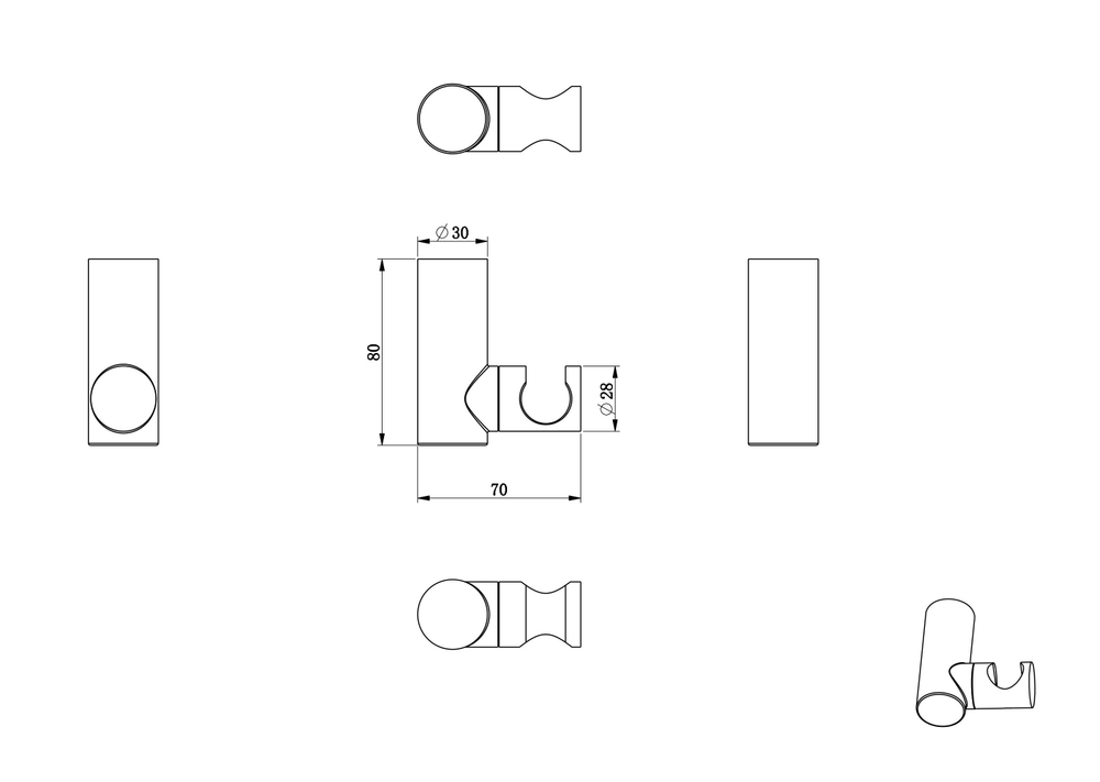 Настенный держатель WONZON & WOGHAND, Хром (WW-994219-CR)