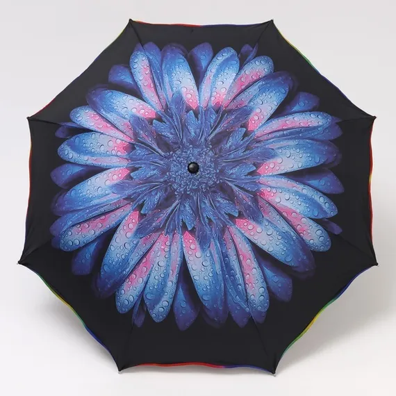 Зонт механический «Цветок», 4 сложения, 8 спиц, R = 47 см, рисунок МИКС