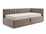 Кровать 90*200 ПОЛОСКИ Г-ОБРАЗНАЯ с ПМ и ящиком