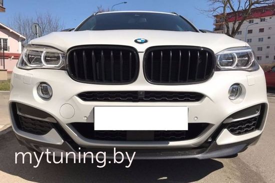 Юбка переднего бампера V.1 для BMW X6 F16 2014-2019
