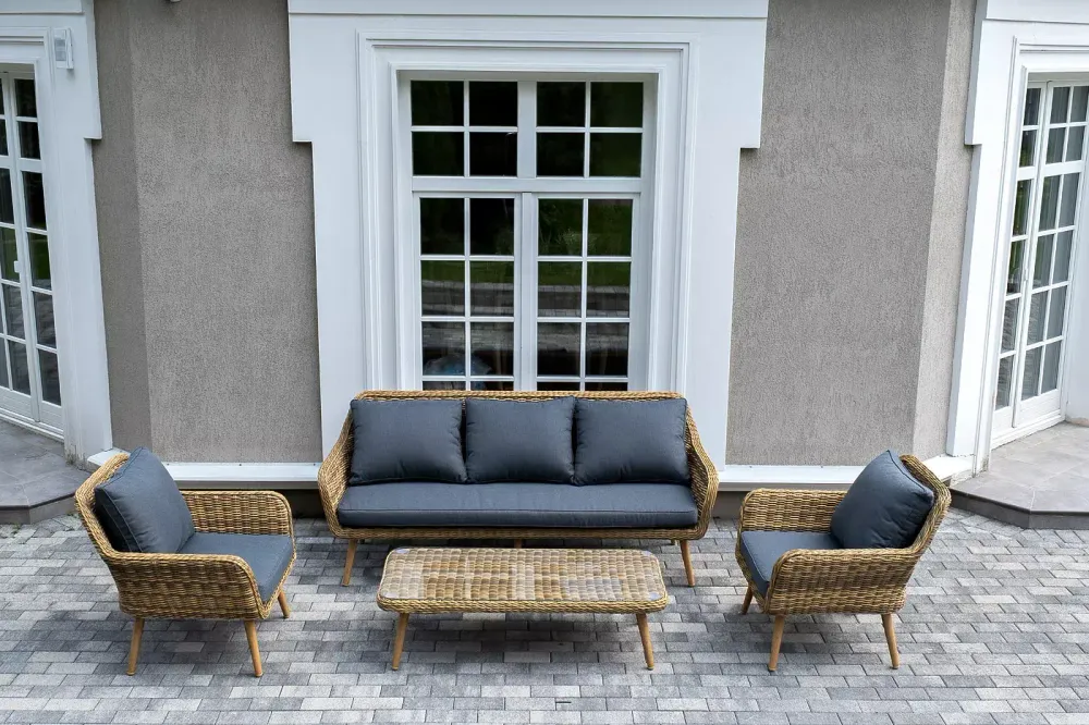 "Прованс" лаунж-зона плетеная из искусственного ротанга, цвет соломенный