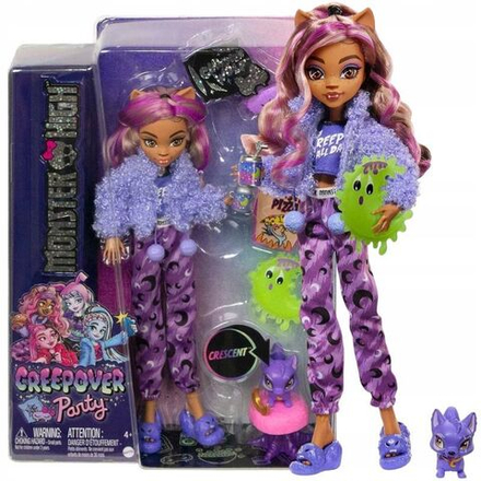 Кукла Mattel Monster High Clawdeen Wolf - Клодин Вульф Пижамная вечеринка - Кукла с аксессуарами Монстр Хай HKY67