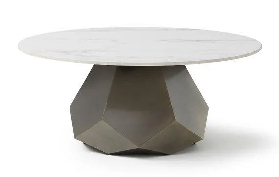 Журнальный столик Sharp Ø90х38 см, белая керамика