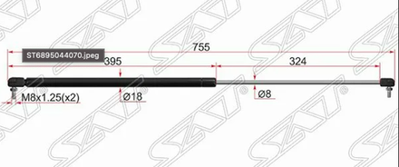 Амортизатор капота SAT ST-53440-29050 Toyota Camry 01-06