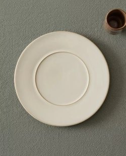 ZARA HOME ТАРЕЛКА С КАЙМОЙ, БЕЛЫЙ