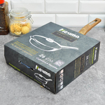 Сковорода 26см Premium blue с несъемной ручкой и стеклянной крышкой