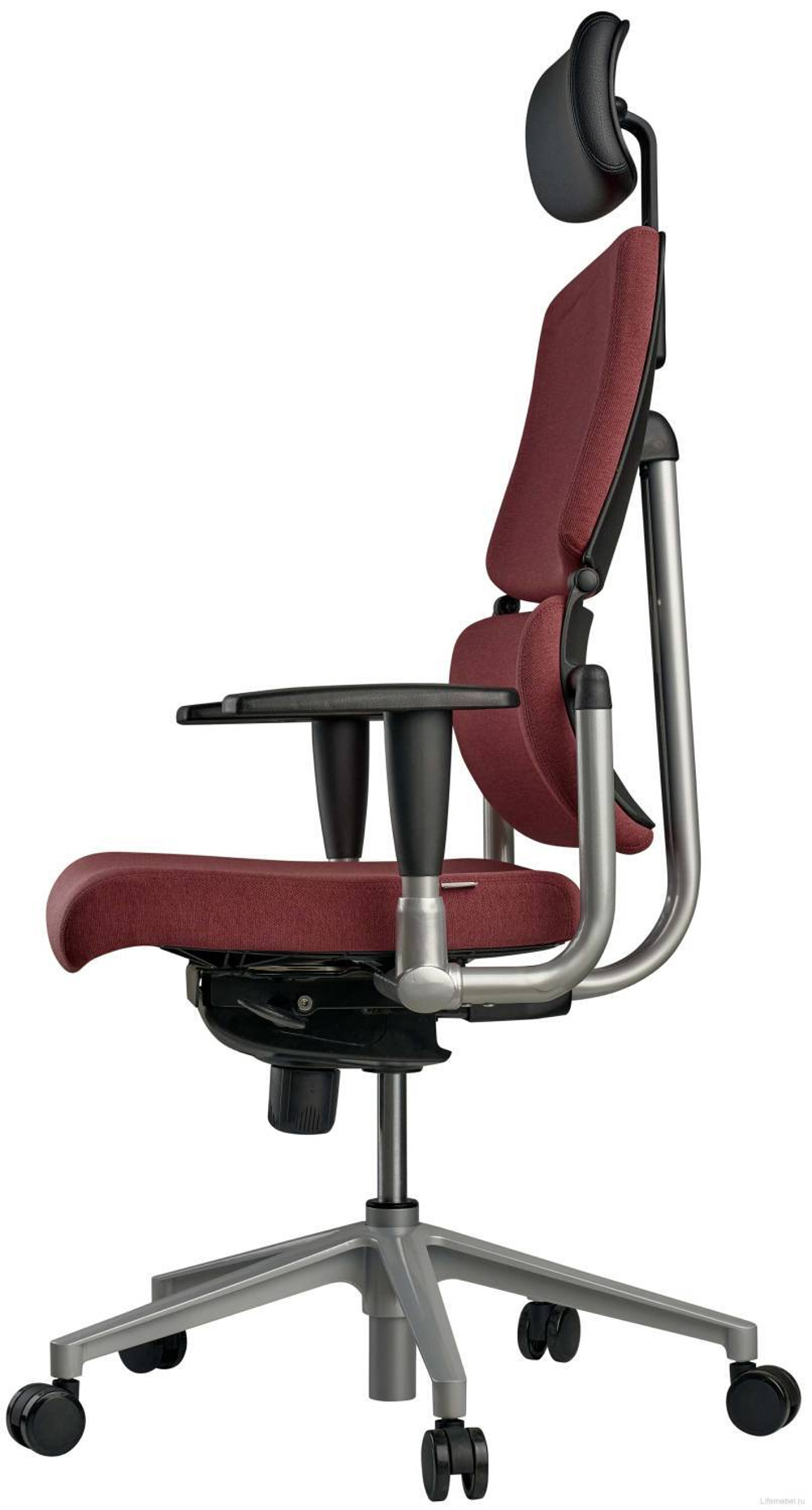 Кресло эргономичное SCHAIRS MENCHES MЕN-101L каркас / база silver, ткань ID60WN красная